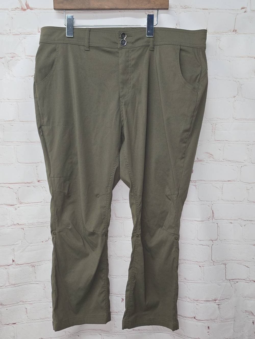 Prana Olive Green Women's Stretch Trousers Size 18W